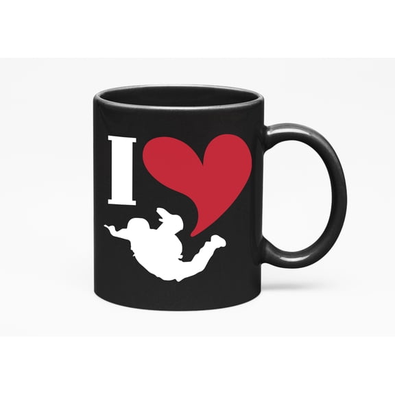 I Love Skydiving., Black 11oz Ceramic Mug
