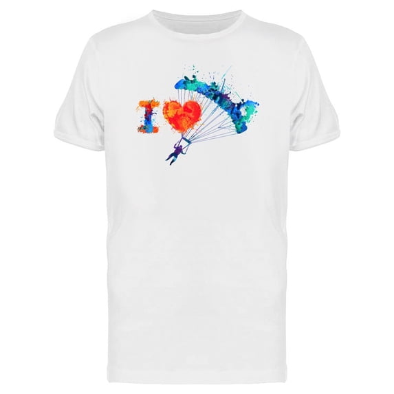 I Love Skydiving Splash Paint Tee Men's -Image by Shutterstock