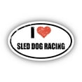 thumbnail image 1 of I Love Sled Dog Racing I Heart Euro Oval Sticker Vinyl 3M Decal 3 In x 5 In, 1 of 3