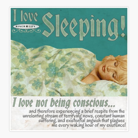 I Love Sleeping Cozy Sticker