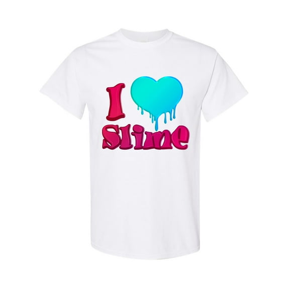 I Love Slime Heart Slime Lovers Party Funny DT Adult T-Shirt Tee