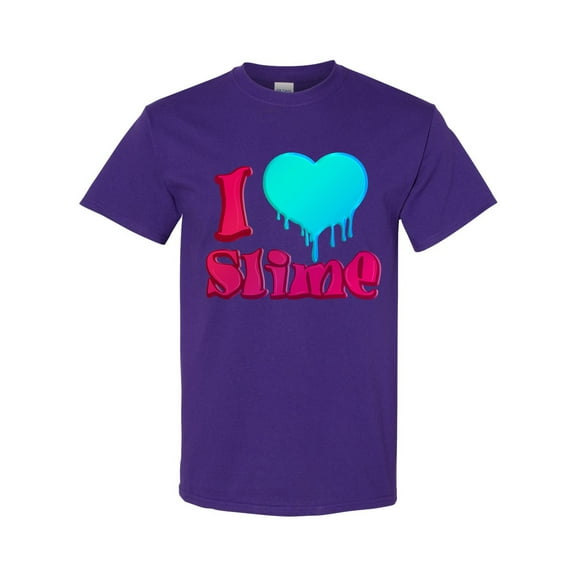 I Love Slime Heart Slime Lovers Party Funny DT Adult T-Shirt Tee