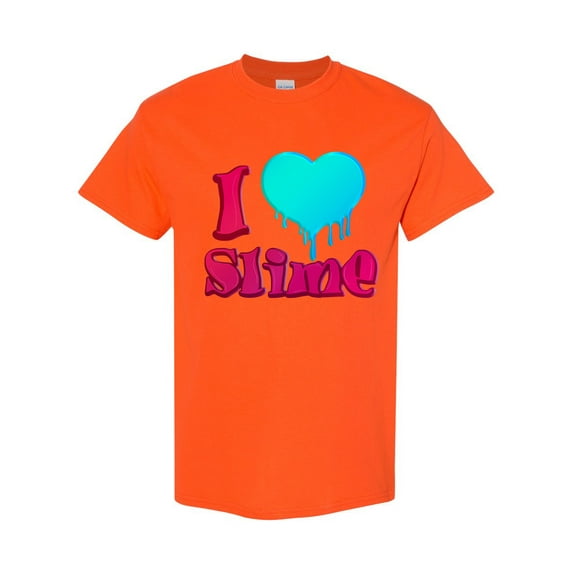 I Love Slime Heart Slime Lovers Party Funny DT Adult T-Shirt Tee