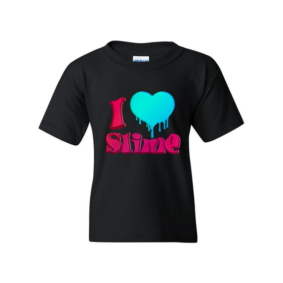 I Love Slime Heart Slime Lovers Party Funny DT Youth Kids T-Shirt Tee