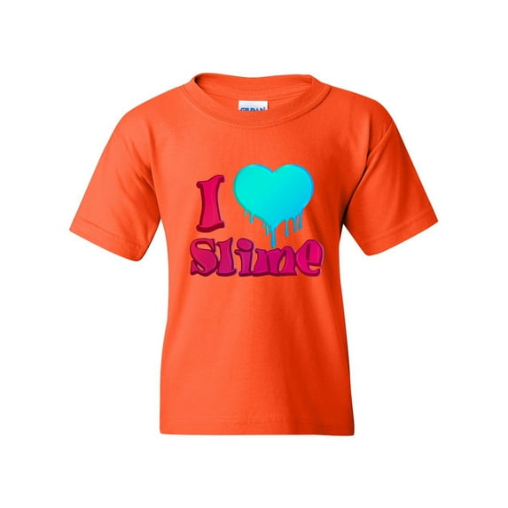 I Love Slime Heart Slime Lovers Party Funny DT Youth Kids T-Shirt Tee