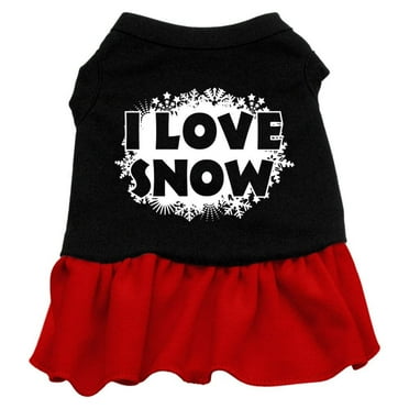 Christmas Pet Dog  Cat Dress Screen Printed, "I Love Snow"
