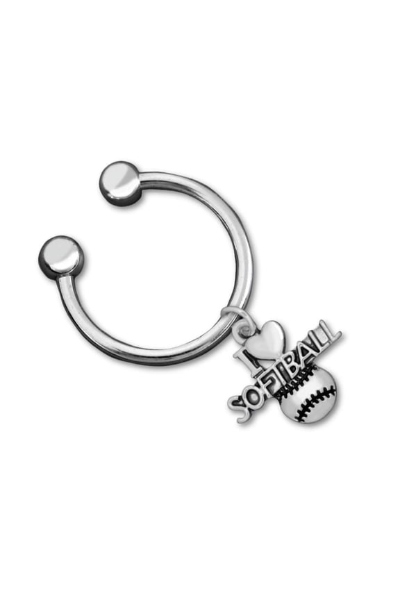 I Love Softball Key Chains