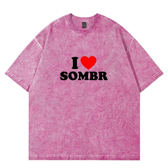 I Love Sombr Vintage Wash T-Shirts 2025 Tour Merch Women Men Cotton Short Sleeve Tee