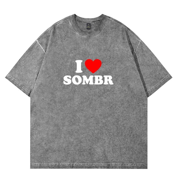 I Love Sombr Vintage Wash T-Shirts 2025 Tour Merch Women Men Cotton Short Sleeve Tee