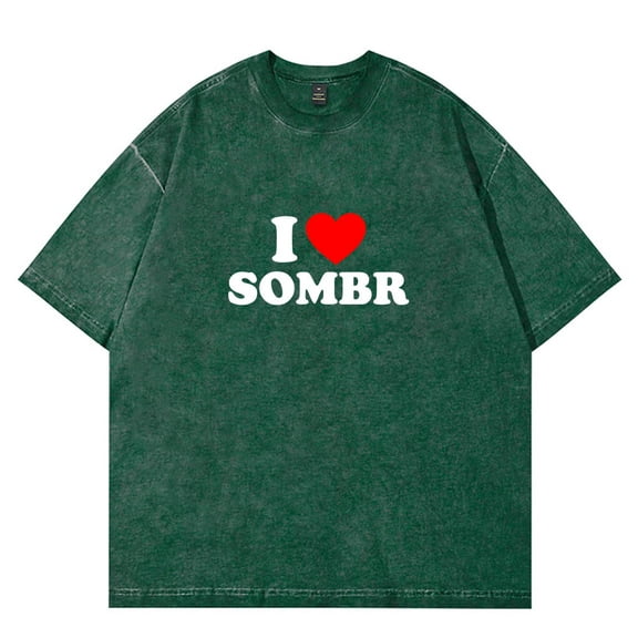 I Love Sombr Vintage Wash T-Shirts 2025 Tour Merch Women Men Cotton Short Sleeve Tee