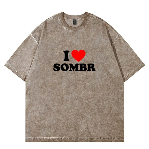 I Love Sombr Vintage Wash T-Shirts 2025 Tour Merch Women Men Cotton Short Sleeve Tee