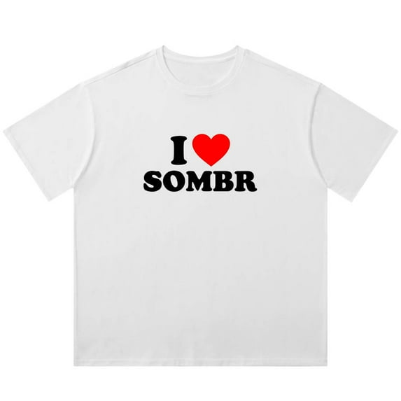 I Love Sombr Vintage Wash T-Shirts 2025 Tour Merch Women Men Cotton Short Sleeve Tee