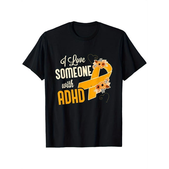 I Love Someone With ADHD Ribbon Awareness Unique T-Shirt, mens clothes, mens t shirts 100%cotton, S-XXXL