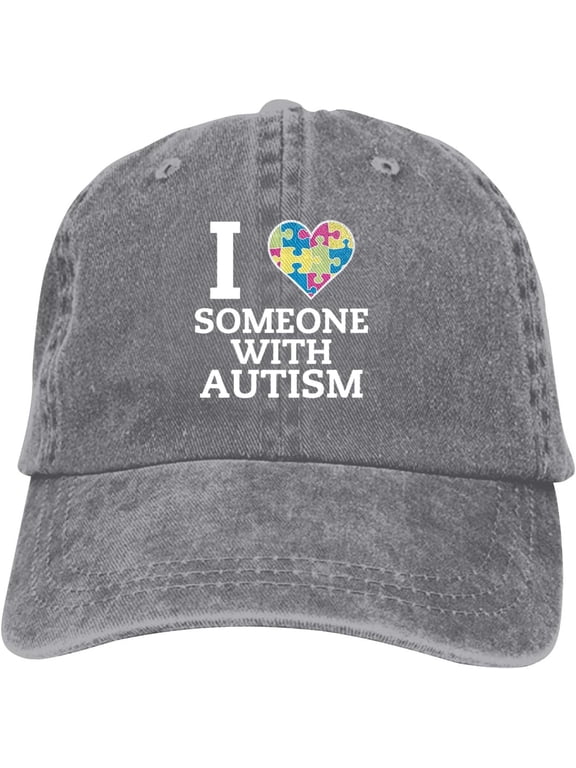 I Love Someone With Autism Baseball Cap Vintage Adjustable Washed Hats Cowboy Hats Denim Dad Hat for Men Women Boy Girl