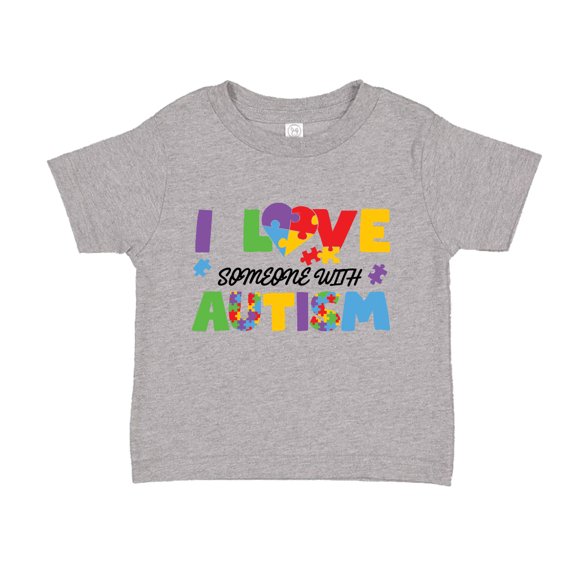 I Love Someone With Autism Toddler T-Shirt 4T Athletic Heather
