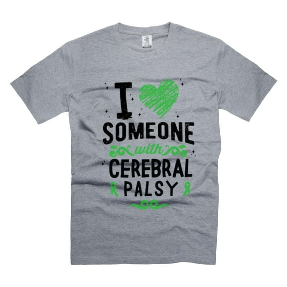 I Love Someone With Cerebral Palsy T-Shirt Cerebral Palsy Awareness T-Shirt Autism Awareness Tee (Large Grey)