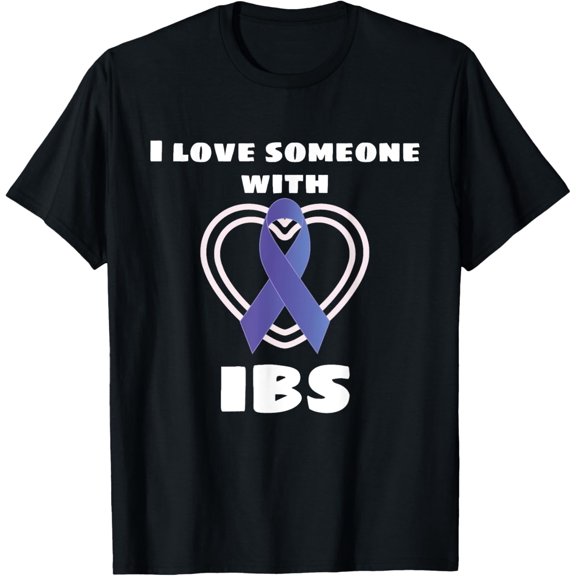 I Love Someone With IBS Irritable Bowel Syndrome Awareness T-Shirt men and women can wear, black, white, gifts