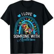 I Love Someone with Autism | Autism Awareness Dinosaur T-Shirt