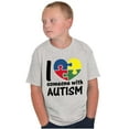 thumbnail image 1 of I Love Someone with Autism Puzzle Crewneck T Shirts Boy Girl Teen Brisco Brands X, 1 of 5