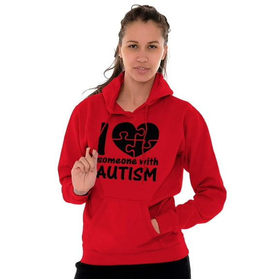 I Love Someone with Autism Puzzle Hoodie Sweatshirt Women Men Brisco Brands S