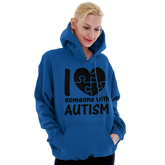 I Love Someone with Autism Puzzle Hoodie Sweatshirt Women Men Brisco Brands S