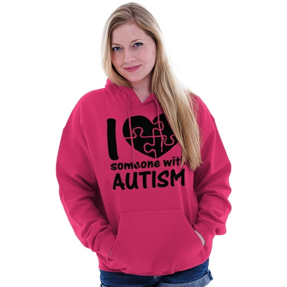 I Love Someone with Autism Puzzle Hoodie Sweatshirt Women Men Brisco Brands S
