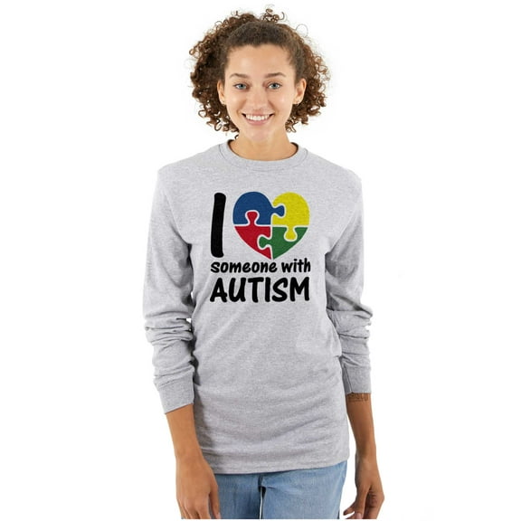 I Love Someone with Autism Puzzle Long Sleeve TShirt Men Women Brisco Brands S