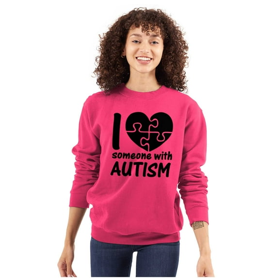 I Love Someone with Autism Puzzle Sweatshirt for Men or Women Brisco Brands S