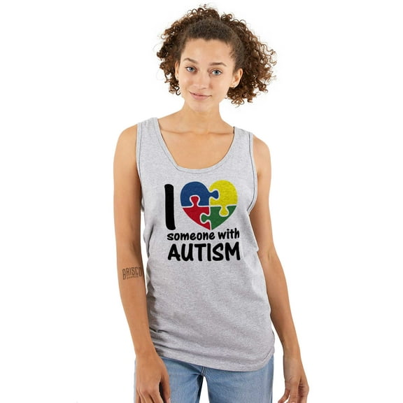 I Love Someone with Autism Puzzle Tank Top T Shirts Men Women Brisco Brands X