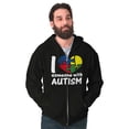 thumbnail image 1 of I Love Someone with Autism Puzzle Unisex Fleece Graphic Zip Up Hoodie Brisco Brands 4X, 1 of 5