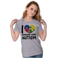 thumbnail image 1 of I Love Someone with Autism Puzzle Womens Slim Fit Graphic Tee Brisco Brands M, 1 of 5