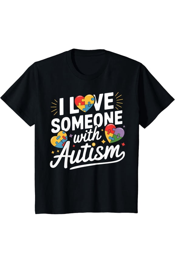 I Love Someone with Autism tee Autism Awareness Heart Kids T-Shirt