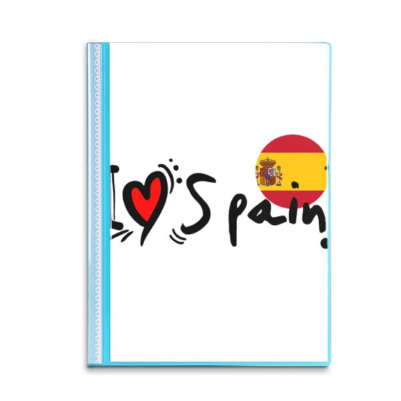 I Love Spain Word Flag Love Heart Illustration Book Sheet Protectors Portfolio Binder Folder
