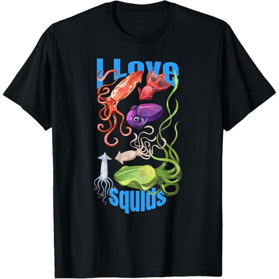 I Love Squids octopus cephalopod ocean summer kawaii cute Men Women Girls Kids T-Shirt