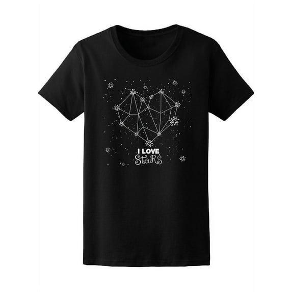 I Love Stars Hearty Space T-Shirt Women -Image by Shutterstock, Female Medium