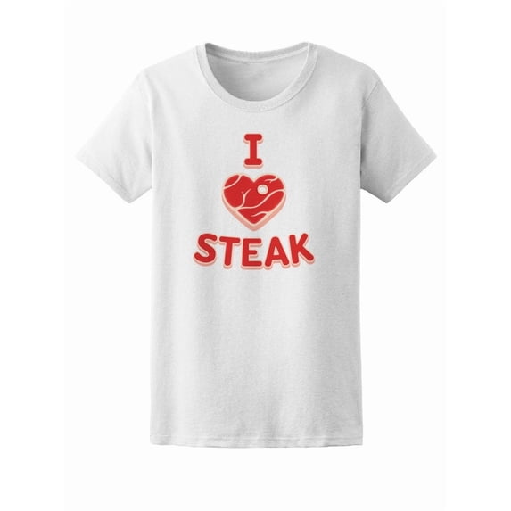 I Love Steak Heart Shaped Meat T-Shirt Men -Image by Shutterstock, Male 3X-Large