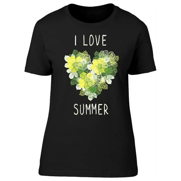 I Love Summer Tropical Flowers T-Shirt Women -Image by Shutterstock, Female Small