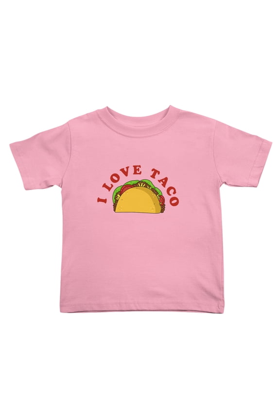 I Love Taco Cute Toddler T-Shirts for Boys Girls (Pink, Youth M)