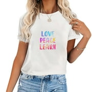 I Love Teamwork Back to School Gifts Cute Women's Short Sleeve Shirt - Fashionable Graphic Print