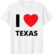 I Love Texas Heart TX Love Fan Apparel T-Shirt