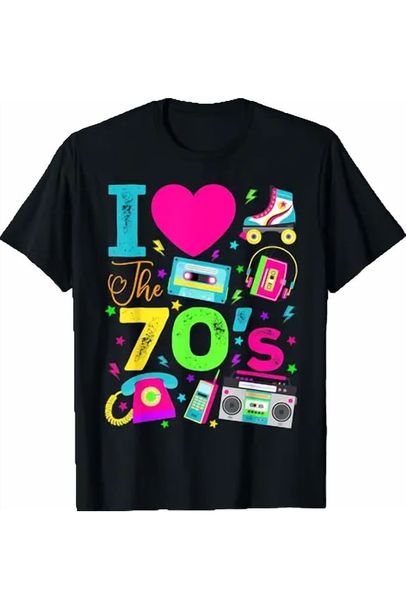 I Love The 70s 1970's Vintage Style Seventies Retro Party T-Shirt