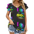 thumbnail image 1 of I Love The 80's Eighties Short Sleeve T Shirts Summer V Neck Tops Fashion Casual Tee Shirt, 1 of 7