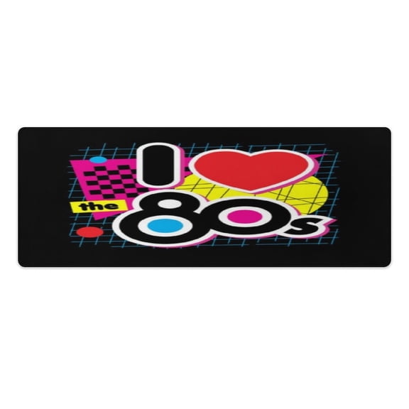 I Love The 80's Retro Heart Kitchen Mats Pvc 2PCS, Non-Slip Kitchen Pvc Mats And Rugs,Cushioned Anti Fatigue Standing Mat for Home