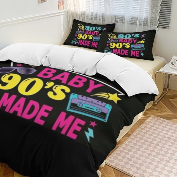 I Love The 80's Retro Heart Set Duvet Cover Bedding Set Duvet Cover Polyester Quilt Cover for Queen Size