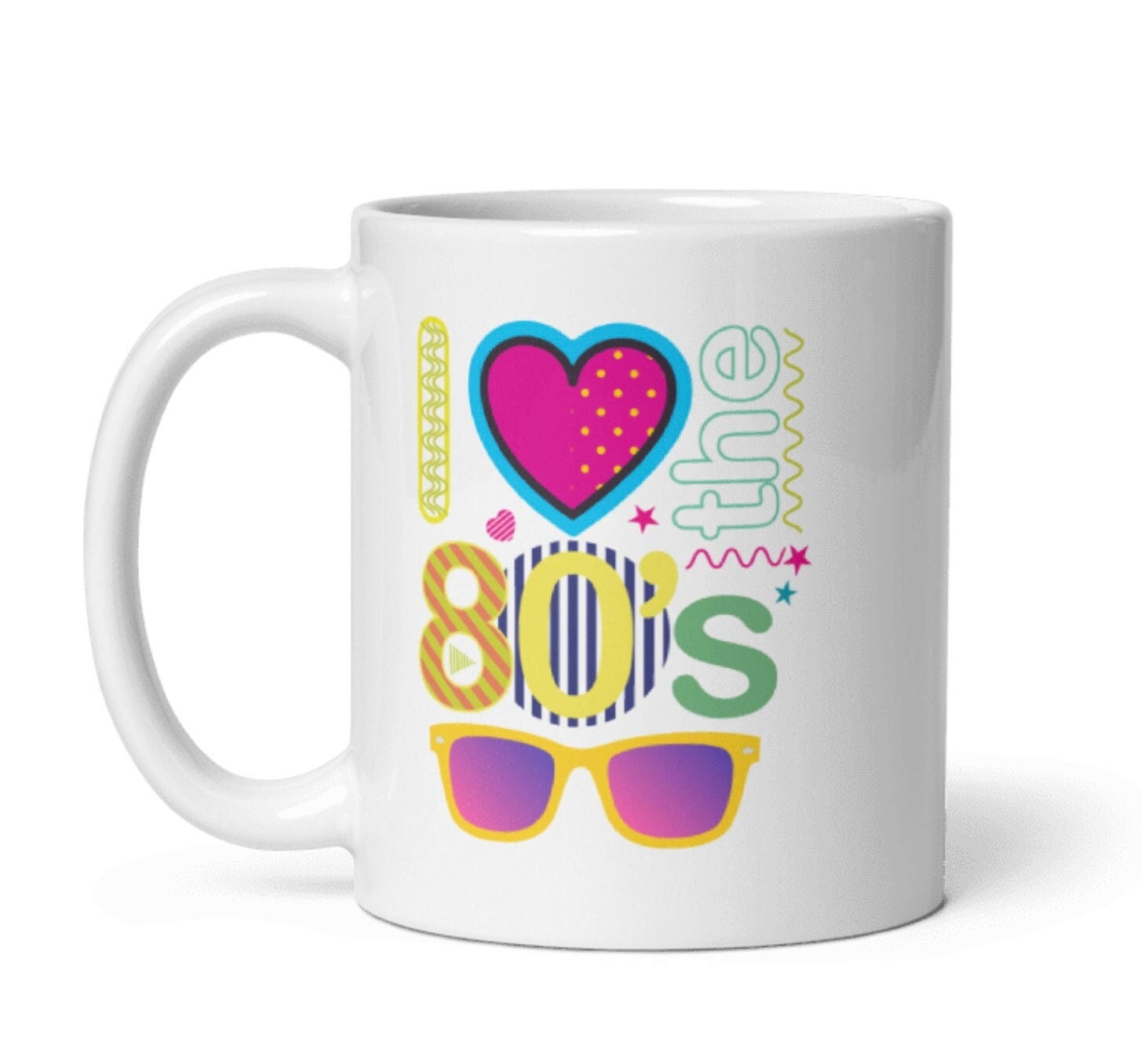 Lot De 3 Mugs Vintage Mobil Années 80 - Décor Graphique Et Coloré - Très Bon état