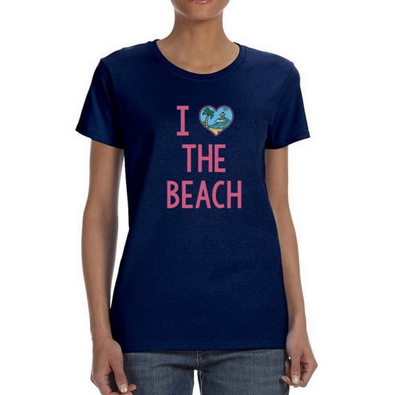 I Love The Beach! T-Shirt Women -Smartprints Designs, Female Large