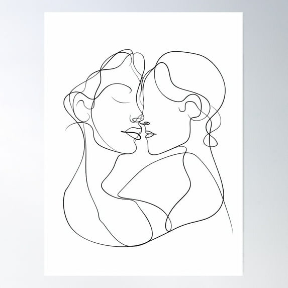 I Love The Way You Kiss Me Poster Wall Art, Modern Wall Decor For Living Room Bedroom, 16x24 UNFRAMED