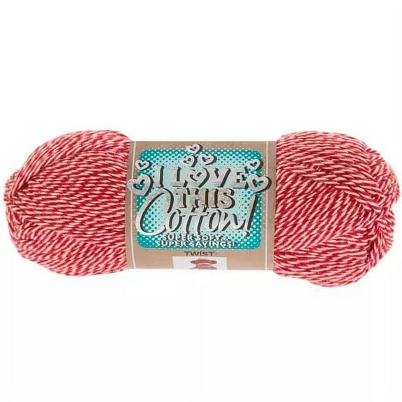 I Love This Cotton Yarn, Medium Weight 100% Cotton, 180 Yards, Monkey Red