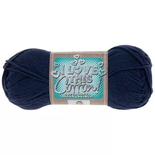I Love This Cotton Yarn, Medium Weight 100% Cotton, 180 Yards, Navy