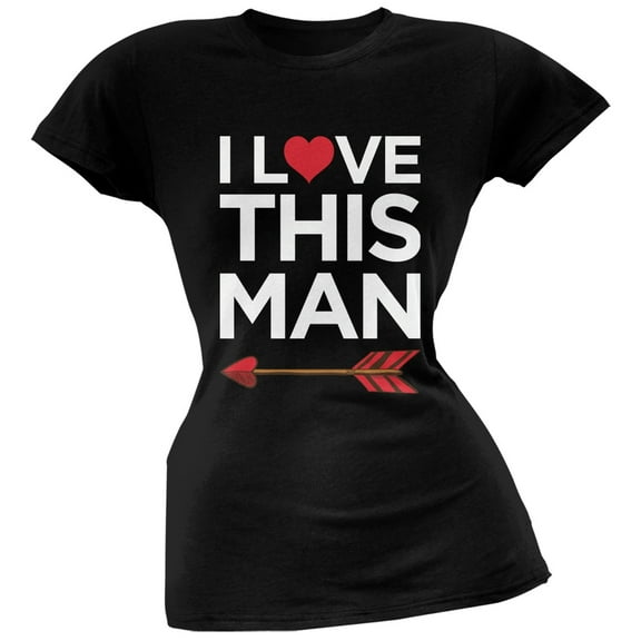 I Love This Man Black Soft Juniors T-Shirt - Large